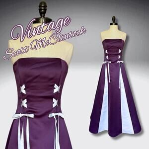 Vintage 90s Scott McClintock Strapless Prom Gown Corset Princess Corset Dress